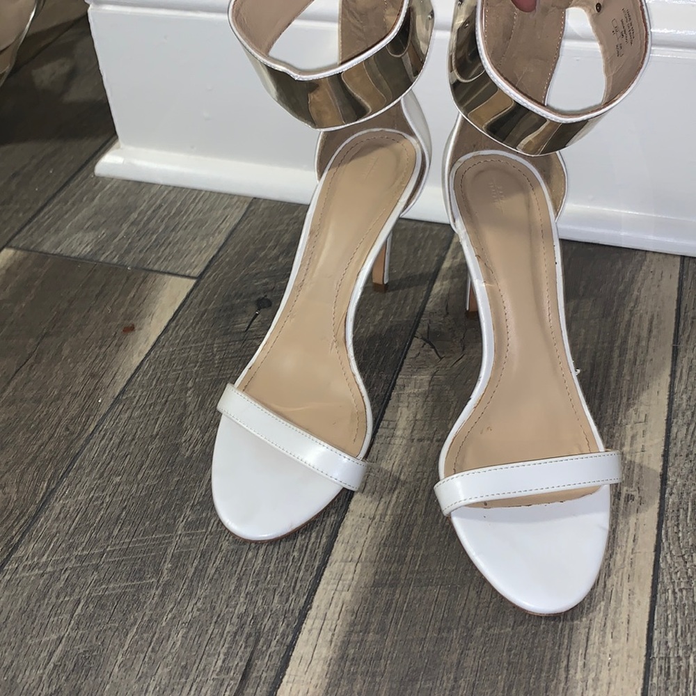 Zara white leather sandals